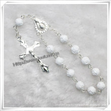 White Rose Resin Beads One Decade Rosary